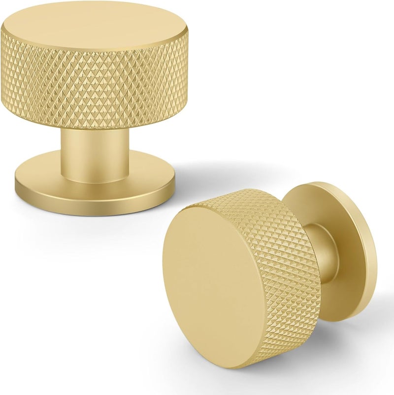 FAPUAL 20 Pack Gold Cabinet Knobs for Kitchen Cabinets & Dresser Drawers, Round Single Hole Hardware Handles Pulls, Cupboard Drawer Knob - Image 1